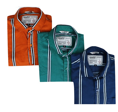 duff (1597) men 100% cotton casual striped shirts ( multicolor)